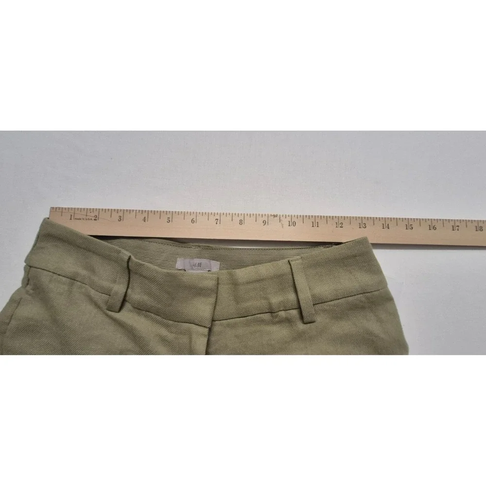 NWT H&M Women's Linen Blend Dress Pants Beige‎ Trousers Slacks Size 4 EUR 36